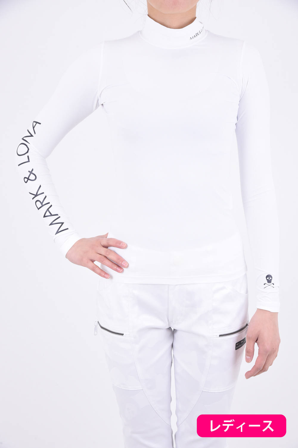 Mark Lona Icon Under ジャージーロメリーナファブリック ハイネックインナー ホワイト レディース Gossip Golf